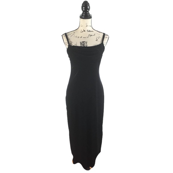 Molly Malloy Evening Petite 6 Dress Black Velvet - Picture 1 of 7